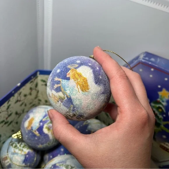 Lot of 11 Vtg ‘Angels On High In Our Small Town’ Ornaments w Box ~ RARE! christm - Picture 3 of 8